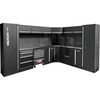 KS TOOLS Werkstatt-Schranksystem, L-Form, 3400 x 2720 mm, Variante 1 - 866.6215