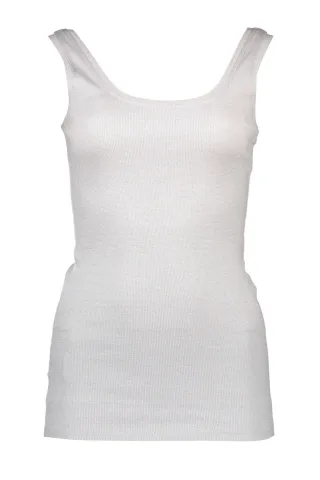 Rippstrick ärmelloses Tanktop mit Rundhalsausschnitt