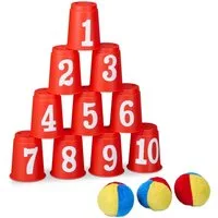 relaxdays Spiel Dosenwerfen für Kinder