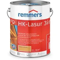 Remmers Holzschutzlasur HK-Lasur 3in1 ebenholz 5 Liter für aussen, 3facher Holzschutz mit Imprägnierung + Grundierung + Lasur