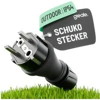 greate. Schuko-Stecker 230V Schuko Stecker wasserdicht nach IP54 Schukostecker Außenbereich, (1-St)