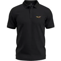 Neverless Poloshirt Poloshirt Herren mit Flügel Logo – Kurzarm Polohemd aus mit Print