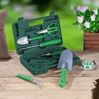 Haushalt International Gartenpflege-Set Gartenwerkzeug Pflanzwerkzeug Koffer 8tlg, Gartengeräte, Vielseitig, Handlich, für kleine Arbeiten