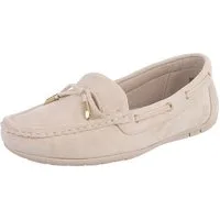Ital-Design Damen Mokassin mit elegantem Design und optimalem Komfort Slipper (91261005) Flach Mokassins in Beige