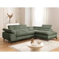 S-Style Möbel Ecksofa Bonnie mit Schlaffunktion Bettkasten und Kopfteilverstellung, mit Wellenfederung, Cord-Stoff
