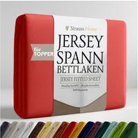 Strauss Home Spannbettlaken Premium Topper Spannbettlaken 150GSM für Matratzen-Topper 10cm Höhe, Gummizug: Rundumgummi, für Topper mit einer Höhe von 10cm, OEKO-TEX zertifiziert