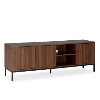 VS Venta-stock Tv-Element, Walnuss, Holzwerkstoff, Rechteckig, 160x55x40 cm, Wohnzimmer, Wohnwände, Lowboards, Lowboards stehend