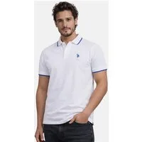 U.S. Polo Assn. Poloshirt USTristaan Klassisches Shirt mit Knopfleiste und Logostickerei Herren Piqué aus Baumwolle mit Kontraststreifen