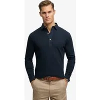 Superdry Langarm-Poloshirt CLASSIC RUGBY TOP aus Baumwolle und Single Jersey, Relaxed Fit, mit kurzer Knopfleiste