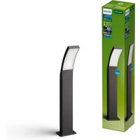 Philips LED Sockelleuchte Outdoor Ultra-Efficient Splay, LED fest integriert, Warmweiß, 2700 Kelvin, 800 Lumen, IP44, anthrazit