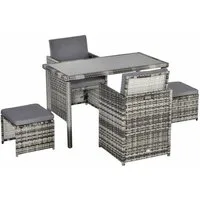 Outsunny Sitzgruppe Sitzgruppe aus Polyrattan geflecht