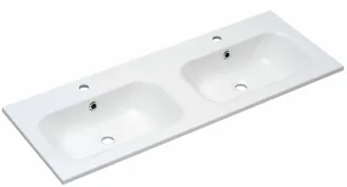 Pelipal Serie 6110 Mineralmarmor-Doppelwaschtisch MMDWT73-1210, B:1210, H:20, T:460mm MMDWT73-1210