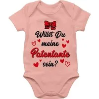 Shirtracer Shirtbody Willst du meine Patentante sein schwarz rot Patentante