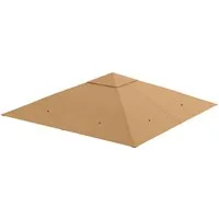 Outsunny Pavillon-Ersatzdach Ersatzbezug Ersatzteile aus Polyester-Stoff, beige, 180 g/m², 298 x 298 cm (Ersatzdach, Pavillondach), 298x298 für Metall-Gartenpavillon