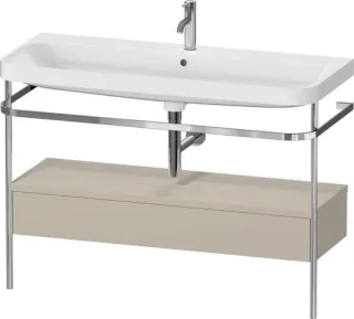 Duravit Happy D.2 Plus c-shaped Set mit Metallkonsole und Schubkasten Taupe Seidenmatt 1175x490x850  HP4844O60600000