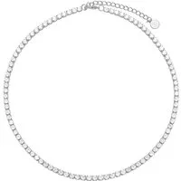 Brandlinger Choker Halskette St. Moritz, Tenniskette eng anliegend, mit weißen Steinen, vergoldet