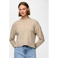 pieces Strickpullover PCMALOU LS O-NECK CUTLINE KNIT NOOS BC
