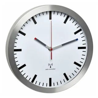 TFA 60.3528.02 Funk-Wanduhr ALUMINIUM