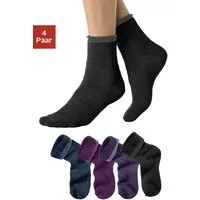 Lavana Kuschelsocken Damen Frotteesocken (Packung, 4-Paar, Gr. 35-38 bis 39-42) mit wärmendem Innenfrottee