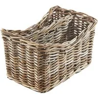 Kobolo Zeitungsständer Magazinsammler aus Rattan - kubu grey - 2 Fächer