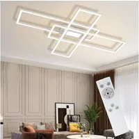 ZMH LED Deckenleuchte Wohnzimmer 50W 3 Rahmen Deckenlampe mit Fernbedienung Modern Flur, Augenschutz, Einfache Installtion, LED fest integriert, 3000-6500K