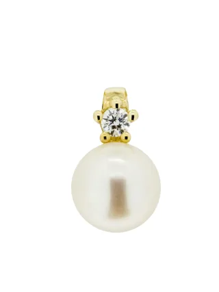 Orolino Anhänger 585 Gold mit Brillant 0,03ct. + Perle 6,5-7mm