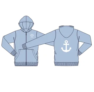 BASEFIELD - Kap.-Sweatjacke mn horizon blue - Gr. - M
