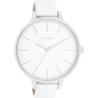 OOZOO Quarzuhr XL Damenuhr C11345 Weiss Lederband 48 mm C11345