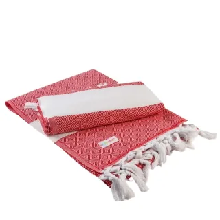 ARTG - "Hamamzz Marmaris Deluxe" Handtuch (Rot/Weiß)