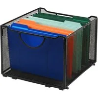 relaxdays Hängeregistraturbox Hängeregister Box Metall, schwarz
