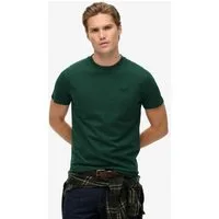 Superdry Rundhalsshirt ESSENTIAL LOGO EMB TEE aus Baumwolle und Single Jersey, Slim Fit, Kurzarm, hüftlang
