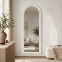 LebensWohnArt Wandspiegel Design Rundbogen Spiegel 180x85cm FORMOSA greige Wandspiegel