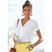 Vivance Kurzarmbluse in lockerem Schnitt, Damenbluse, casual, Business-Look