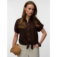 Vero Moda Kurzarmbluse VMTHEA SS TIE SHIRT WVN NOOS Viskosemischung, loose fit