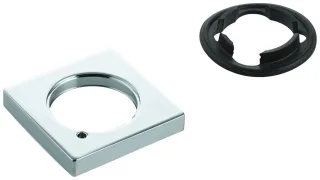 GROHE Rosette 48421 eckig für Waschtischbatterien ohne Zugstange chrom, 48421000 48421000