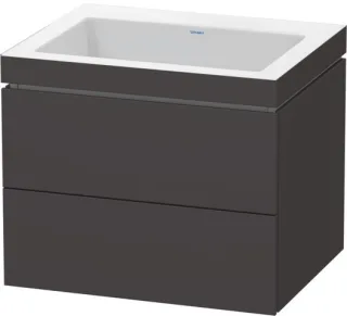 Duravit L-Cube c-bonded Set wandhängend Graphit Supermatt 600x480x500 mm - LC6926N8080 LC6926N8080