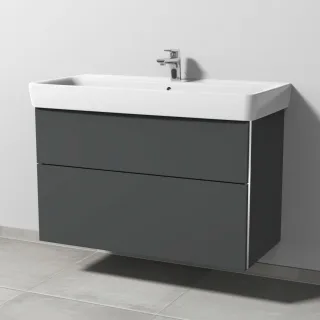Sanipa 3way Waschtischunterbau zu Geberit Renova Plan Waschtisch mit 2 Auszügen, Anthrazit-Matt BR88122