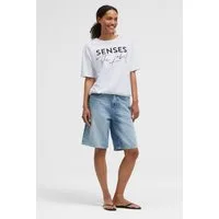 SENSES.THE LABEL Rundhalsshirt mit Bindeband am Saum