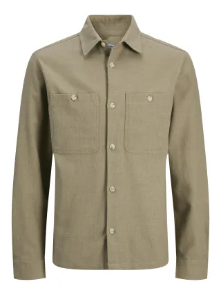 JACK&JONES - JPRBLURAYLE LINEN BL. SOLID LS SHIRT SN - Gr. - XXL