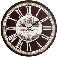 Myflair Möbel & Accessoires Wanduhr "Welcome" (rund, Ø 33,8 cm, römische Ziffern, dekorativ in Küche & Wohnzimmer)