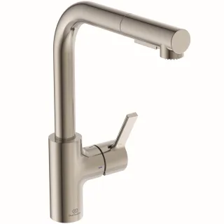 Ideal Standard Küchenarmatur Gusto Ausladung 235mm L-Auslauf 2F-Brause Silver Storm, BD420GN BD420GN
