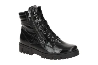 Waldl?ufer 723807 H-SERENA Damen Stiefeletten schwarz - bequeme Lace Up Boots