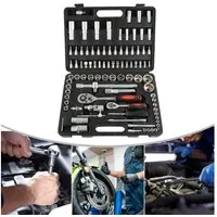JEOBEST Werkzeugset 98-teiliges Steckschlüssel-Set, Ratschenschlüssel-Set, Werkzeugkoffer/Tool Box