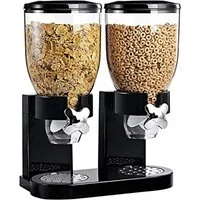 JEOBEST Müslispender Müslispender Doppelt, Cerealienspender, 3.5 Liter-Behälter, Drehsystem, Kunststoff, Luftdichter