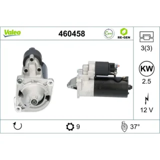Valeo Starter 2,5 kW Citroen Fiat Peugeot 460458