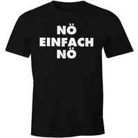 MoonWorks Print-Shirt Lustiges Herren T-Shirt Nö einfach Nö Fun Spruch Shirt mit Print