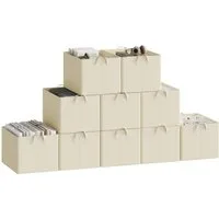 Woltu Aufbewahrungsbox (10 St), mit Griffen, für Schlafzimmer, Arbeitszimmer, Wohnzimmer, faltbar