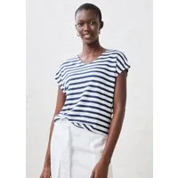 bonprix T-Shirt Oversize Passform, Kurzarm, V-Ausschnitt, aus Leinen, pflegeleicht