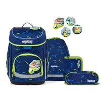 ergobag Schulranzen Cubo (inkl. Etui (befüllt), Schlamperrolle, Sportbeutel und Kletties, 5tlg)