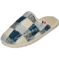 espadrij l´originale CHAUSSON WOOLCHECK Hausschuh Marine Check Big